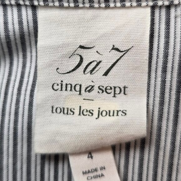 CINQ À SEPT Kelly Pinstripe Long Sleeve Mini Dress 4 - Picture 10 of 12